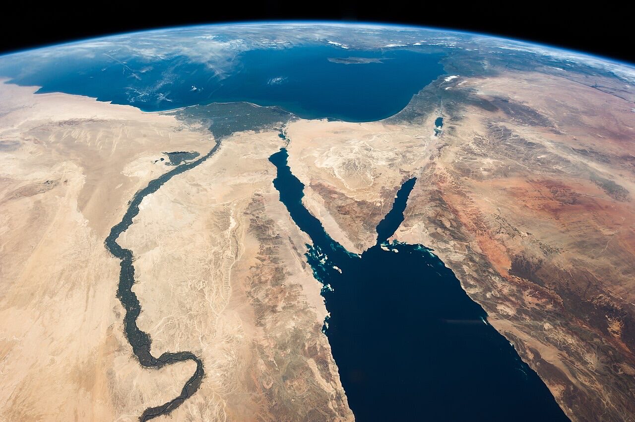 نهر النيل وسيناء والبحر الأحمر من محطة الفضاء الدولية